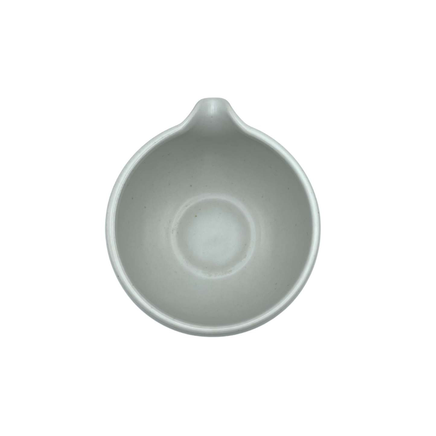 Matcha bowl with spout porcelain light grey